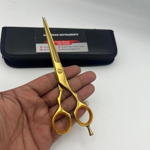 Tijeras de peluquería profesionales de 6 pulgadas J2 de acero inoxidable japonés, color oro plasma, para salón de belleza. - Product Image 1