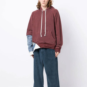 Sweat-shirts à capuche pour hommes, coupe confortable, 100% coton, molleton tricoté imprimé, vêtements respirants professionnels, streetwear - Product Image 2