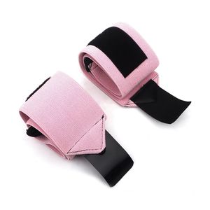 <b>Pink</b> Women Fitness Wrist <b>Wraps</b> Weightlifting Elastic Compression Strap Gym Joint Support Protective Brace - Product Image 1
