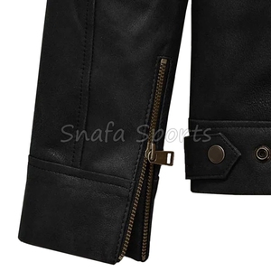 Wholesale Leather Zipper Jacket For Men OEM Customized a New Stand-up Collar Jacket for Men's In Wholesale Price - Product Image 4