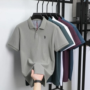 Camiseta de Hombre 100% Algodón Jersey, Transpirable, Manga Corta, con Estampado Animal Bordado, Estilo Casual de Lujo para Negocios, Holgada, de Verano - Product Image 3