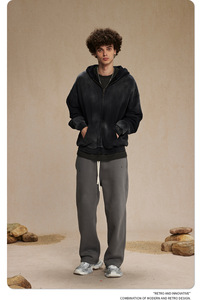 Men's Winter Hoodies Fashionable Hooded Regular Fit Solid Color Streetwear Oversized Fleece <b>Hip</b>-hop 100% Cotton CAULT ARRAY - Product Image 3