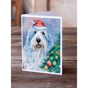 Old English Sheepdog Whimsical A7 Tarjetas de felicitación de Navidad Paquete de 8 tarjetas de notas en blanco con sobres Tamaño 5x7 - Product Image 2