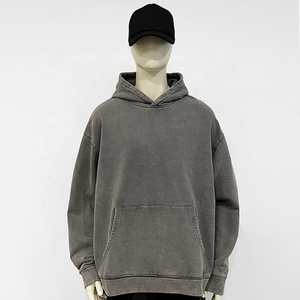 Sweat-shirts à capuche épais délavés pour hommes – Coton molletonné de haute qualité, style vintage vieilli, design pull-over délavé à l'acide - Product Image 6