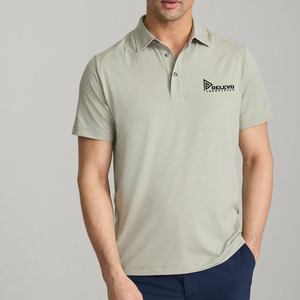 เสื้อโปโลแขนสั้นสีเทาเรียบ ยี่ห้อ Relevo Industries ผ้าโพลีเอสเตอร์ถัก ระบายอากาศได้ดี มีโลโก้ด้านหน้า สำหรับผู้ชาย - Product Image 1
