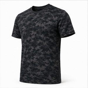 Custom Shadow <b>Black</b> Micro Digital Camouflage Print <b>Mens</b> <b>Short</b> <b>Sleeve</b> Crew Neck T-<b>Shirt</b> MTS-CAMO-0001 - Product Image 4