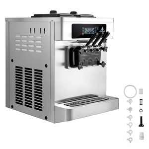 Macchina per Gelato Commerciale a 3 Gusti da 2200W, Produzione 20-28L/H, 2 Contenitori da 6L, Utilizzabile con Base a Base di Latte - Product Image 1