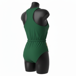 ชุดว่ายน้ำพรีเมียม 230 GSM ผ้าโพลีเอสเตอร์ผสมสแปนเด็กซ์ สีเขียว เนื้อผ้านุ่มยืดหยุ่น ปักโลโก้แบบแอพพลิเค่ตามสั่ง สำหรับผู้หญิง - Product Image 2