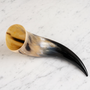 Taza de cuerno para beber vikingo Natural hecha a mano, copa de cuerno de búfalo pulido para cerveza Ale, vino de hidromiel, estilo nórdico Medieval - Product Image 1