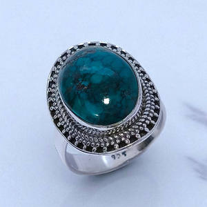 Anillos de Plata de Ley 925 con Turquesa Natural, Precio al por Mayor, Joyería de Piedras Preciosas de Plata - Product Image 3