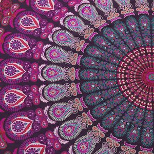 Tapiz Redondo con Borlas para Colgar en la Pared, Estilo Ombre Hippie Mandala Bohemio Indio, Mantel de 70 Pulgadas (178 cm) Verde - Product Image 4