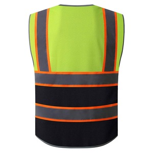 Chaleco de seguridad reflectante de alta visibilidad personalizado, de secado rápido, malla negra, ropa de trabajo, chaleco reflectante de alta visibilidad para hombre - Product Image 3
