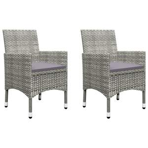 Conjunto de Bistro Plegable Pequeño en Ratán Sintético Gris y Vidrio Templado para Muebles de Patio - Product Image 3