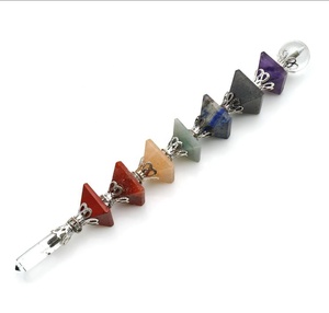 Bâton décoratif en pierre naturelle en forme de pyramide 7 chakras, avec crayon en cristal et bâton de reiki pour la guérison (vente en gros) - Product Image 3