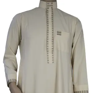 Vêtements islamiques en usine pour hommes, mode, nouveau Style, Design Jubba arabe, Thobe arabe