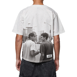 Premium Graphic Courtroom Mesh Jersey Oversized Baseball Style Photo Print Streetwear Sports Jersey Men Polyester OEM MFG Jersey - Product Image 5