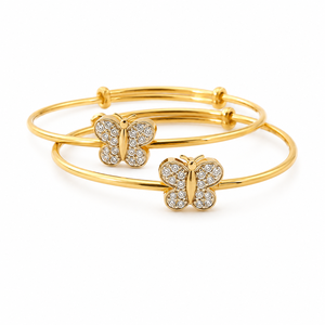 Brazalete de Mariposa en Oro de 18 Quilates con Circonita Cúbica, Joyería Elegante de Alto Brillo para Mujer, Uso Diario, Regalo para Fiestas y Bodas - Product Image 5