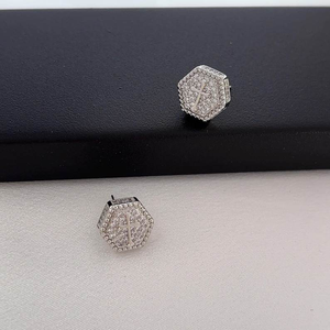Luxury Moissanite Hexagon Cross Stud <b>Earrings</b> Sparkling 925 <b>Silver</b> Religious Jewelry Elegant Faith Gift For Women <b>Men</b> Style - Product Image 4