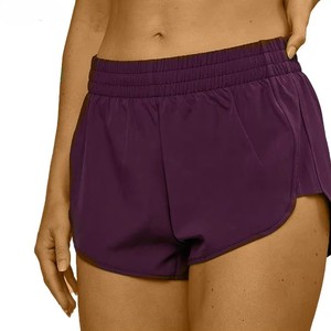 Shorts de sport tricotés bleu marine taille haute pour femme, à taille élastique, séchage rapide, coupe tendance, commande en gros OEM - Product Image 6