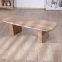 Table basse rectangulaire Vandana Golden Volume en bois de manguier au design épuré et minimaliste Orobie