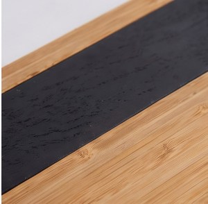 Elegante Tabla de Cortar Rectangular de Bambú, Tabla de Cortar de Dos Tonos con Raya Negra para Cocina - Product Image 6