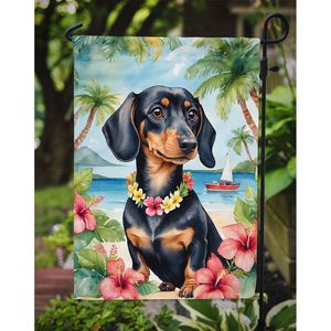 Drapeau de jardin multicolore Teckel Luau Boîte aux lettres Bannière décorative de jardin pour patio Oeuvre d'art et parterres de fleurs Petite taille - Product Image 3