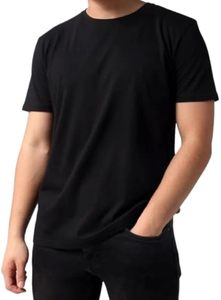 Camiseta de Cuello Redondo, Manga Corta, Corte Regular, Mezcla de Algodón, Cómoda - Product Image 2