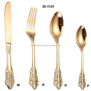 Juego de Cubiertos de Acero Inoxidable de 24 Piezas con Estampado Floral y Estilo Americano, Ideal para Fiestas en el Jardín, Apto para Uso en el Hogar y Hoteles - Product Image 2