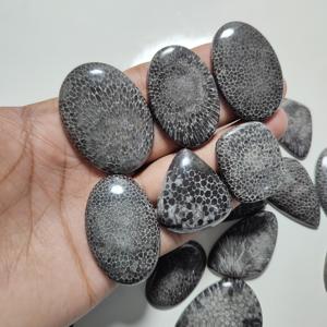 Coral Fossil Noir Naturel, Pierre Précieuse en Vrac de Haute Qualité, Faite à la Main, pour la Décoration et la Fabrication de Bijoux - Product Image 1
