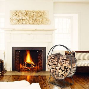 Supporto per Legna da Ardere in Ferro a Strato Singolo, Lungo 4 Piedi, Alto 24 Pollici, con Motivo a Sabbia Nera, Stile Freccia, per Caminetto, Accessorio per Interni ed Esterni - Product Image 6