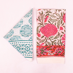 100% Cotton Hand Block Printed Bandana Wristband Unisex Summer Fashion <b>Accessory</b> Craftjaipur Brand Color Blocking Floral - Product Image 1