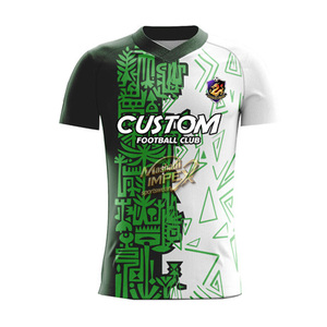 เสื้อฟุตบอลผ้าโพลีเอสเตอร์สำหรับผู้ชายเสื้อฟุตบอลแขนสั้นผ้า100% ระบายอากาศได้ดีแห้งเร็วดีไซน์ล่าสุด - Product Image 3