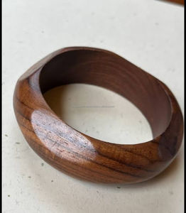 2025 New Arrival Geometric Thick <b>Wooden</b> Creative Fashion Bracelet <b>Wooden</b> Bracelet Ring Bangle at Good Price - Product Image 3
