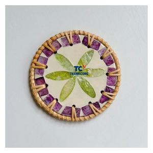 ถาดรองแก้วหอยมุกหวาย - Product Image 1