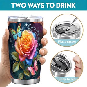Stainless Steel Tumbler 20oz Double Wall Vacuum <b>Insulated</b> Modern Design Travel <b>Mug</b> - Product Image 5