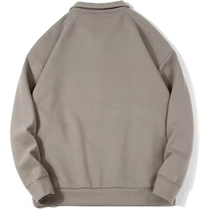 <b>Black</b> Sweatshirt <b>Men</b> Front Pocket OEM High Quality Cotton <b>Fleece</b> Print Oversized Crewneck Sweatshirt <b>Men</b> Half Zip Sweatshirt - Product Image 5