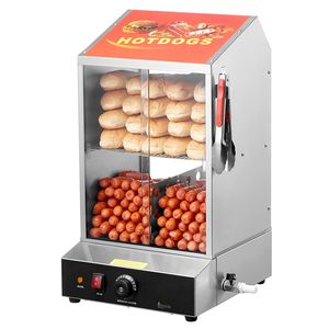 Scaldapane per Hot Dog Elettrico a 2 Livelli da 39QT con Controllo Temperatura 86-185F e Porte Scorrevoli in Vetro Temperato - Product Image 6