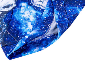 Sudadera con Capucha para Hombre, Estampado Personalizado, Azul y Blanco, Sublimación, Poliéster, Casual, Otoño, Corte Regular, con Bolsillo Delantero - Product Image 4