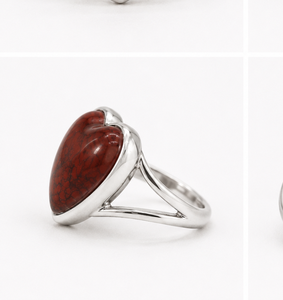 Top Quality Natural Red Jasper Gemstone <b>Rings</b> for Women Girls Fashion <b>Silver</b> Plated <b>Adjustable</b> Finger Crystal <b>Rings</b> Wholesale - Product Image 3