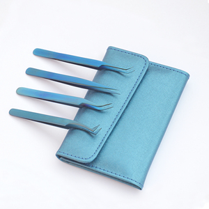 Kit de Pinzas para Extensión de Pestañas al por Mayor de Marca Privada, Color Blanco, con Estuche Dorado, Zona Pakistán, Belleza, Acero Inoxidable - Product Image 3