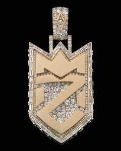 Colgante de Moissanita con Letra Personalizada, Chapado en Plata 925, con Corona y Microengaste Brillante Redondo, Joyería para Hombres y Mujeres - Product Image 2