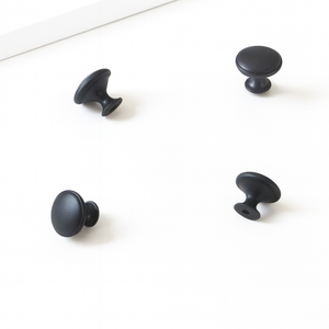 Pomo Moderno de Aleación de Zinc Negro Mate para Gabinetes de Cocina, Baño, Cómodas y Mesitas de Noche, Tirador de Cajón, Herrajes para Muebles, OEM Disponible - Product Image 1