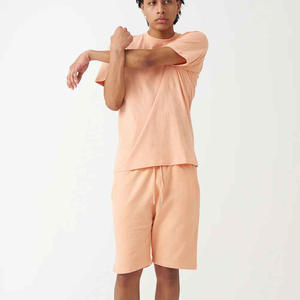 Men's 2-Piece Casual Workout Gym Outfit Short Sleeve 100% Bamboo Fiber Satin <b>Knitted</b> Breathable Quick Dry T-Shirt Shorts <b>Set</b> - Product Image 4