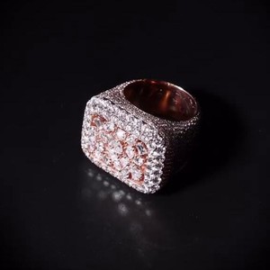 Custom Iced Out Lab Grown Diamond Ring Mixed Cut Cluster 925 Sterling Silver 10K 14K Real Gold Bezel Men's Rose Gold Hip Hop - Product Image 3