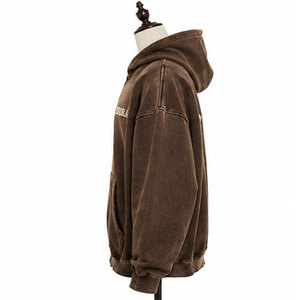 Nouveau Sweat à Capuche Homme Shamsher Sports 100% Coton Délavé à l'Acide Hiver Lourd 350g Respirant Style Streetwear - Product Image 5