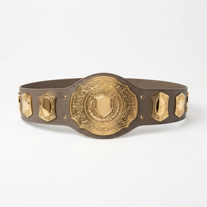 Ceinture de championnat sportive personnalisée, ceinture de récompense pour la lutte et la boxe, plaques métalliques, sangle en cuir, logo gravé, design personnalisé - Product Image 2