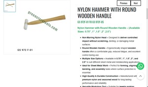 Nylon Hammer Round <b>Wooden</b> Handle Non Marring Jewelry Making Hand Tool Sheet Metal Forming Goldsmith Tool | Item No GS-972f-04 - Product Image 3