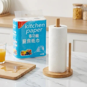 Biodegradable Eco-Friendly Disposable 3 Ply Wood Pulp <b>Kitchen</b> <b>Paper</b> Towel Roll High Absorbent Restaurant Use - Product Image 4