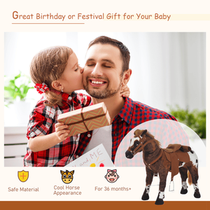 Cavallo a Dondolo in Legno per Bambini, Stile Animale, con Funzione di Gioco Attivabile con la Voce - Product Image 6