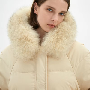 เสื้อแจ็คเก็ตพัฟเฟอร์ตัวยาวน้ำหนักเบาสำหรับผู้หญิง บุด้วยโพลีเอสเตอร์ ความหนาปานกลาง มีฮู้ด - Product Image 2